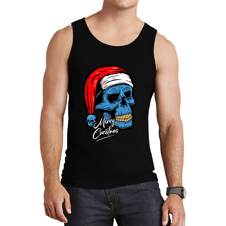 santa skull tank top