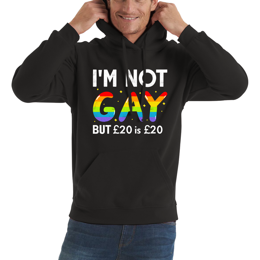 I'm Not Gay But 20 Pounds Is 20 Pounds Hoodie Funny LGBT Gay Pride Joke  Adult Hoodie