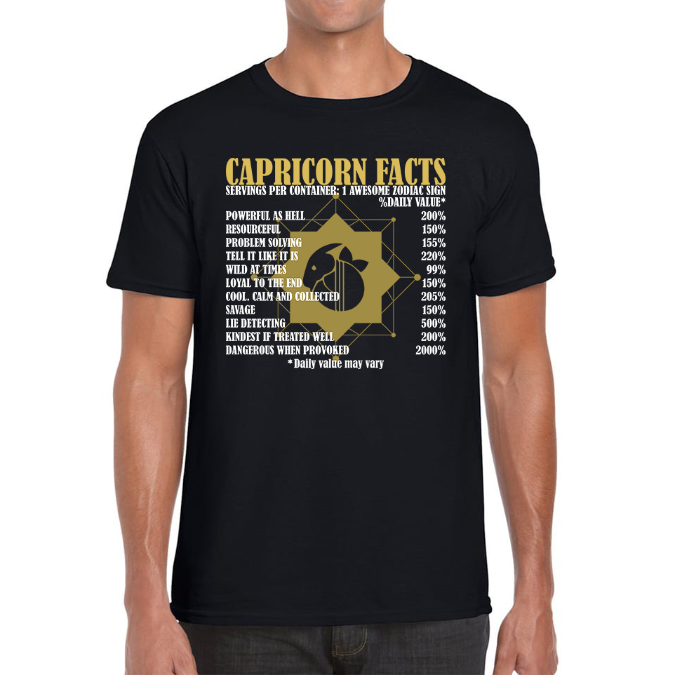 Capricorn Facts Horoscope Zodiac Astrological Sign Astrology Signs Birthday Present Mens Tee Top