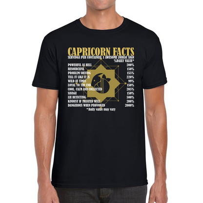 Capricorn Facts Horoscope Zodiac Astrological Sign Astrology Signs Birthday Present Mens Tee Top