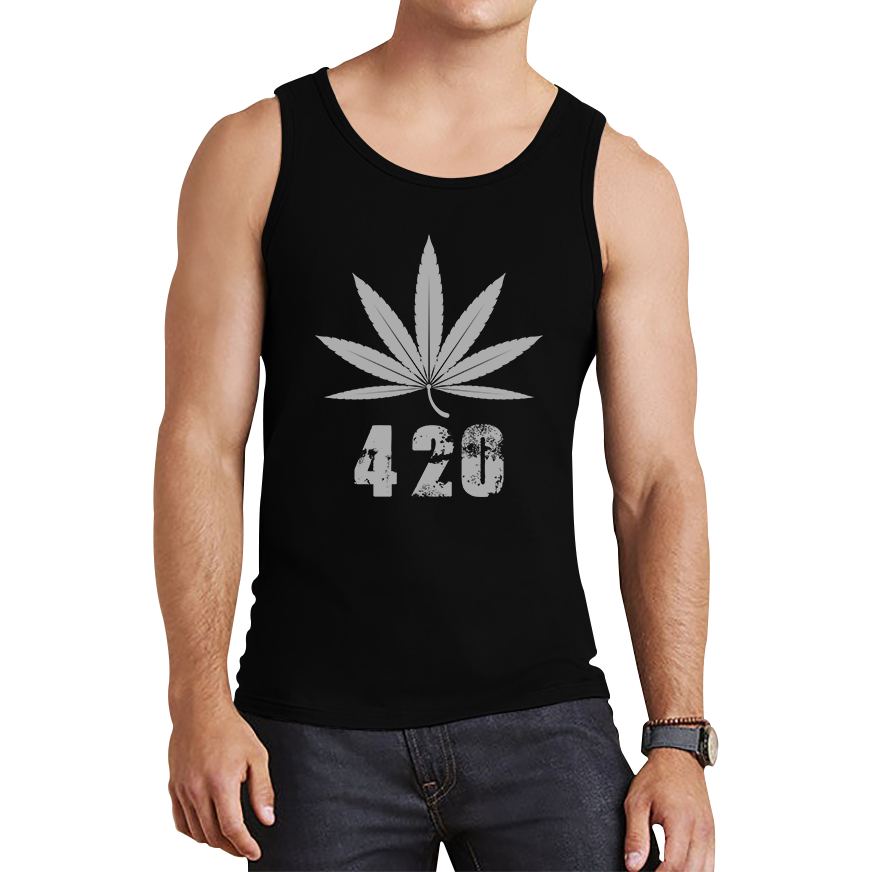 Weed Cannabis 420 Vest Weed Lover Sarcastic 420 Funny Marijuana Tank Top