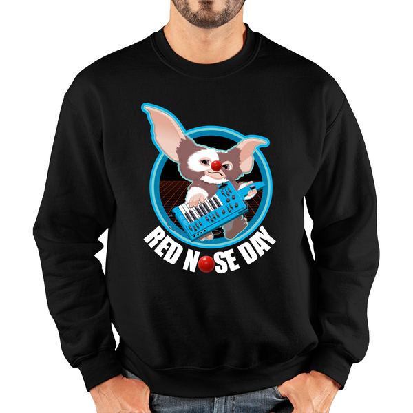 Gremlins Gizmo Piano Red Nose Day Adult Sweatshirt. 50% Goes To Charity