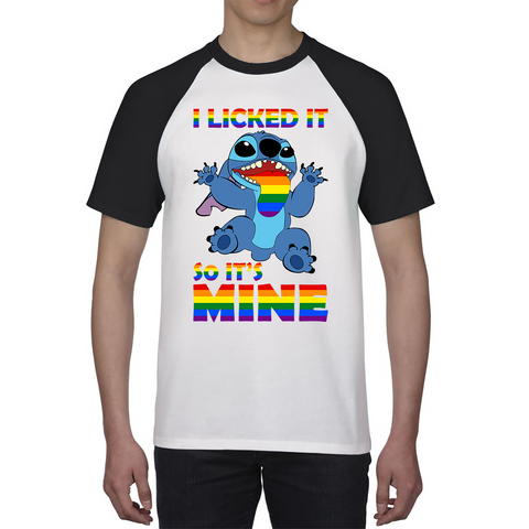 I Licked It So It's Mine LGBT Lilo Stitch Disney Stitch Pride Month LGBTQ Baseball T Shirt
