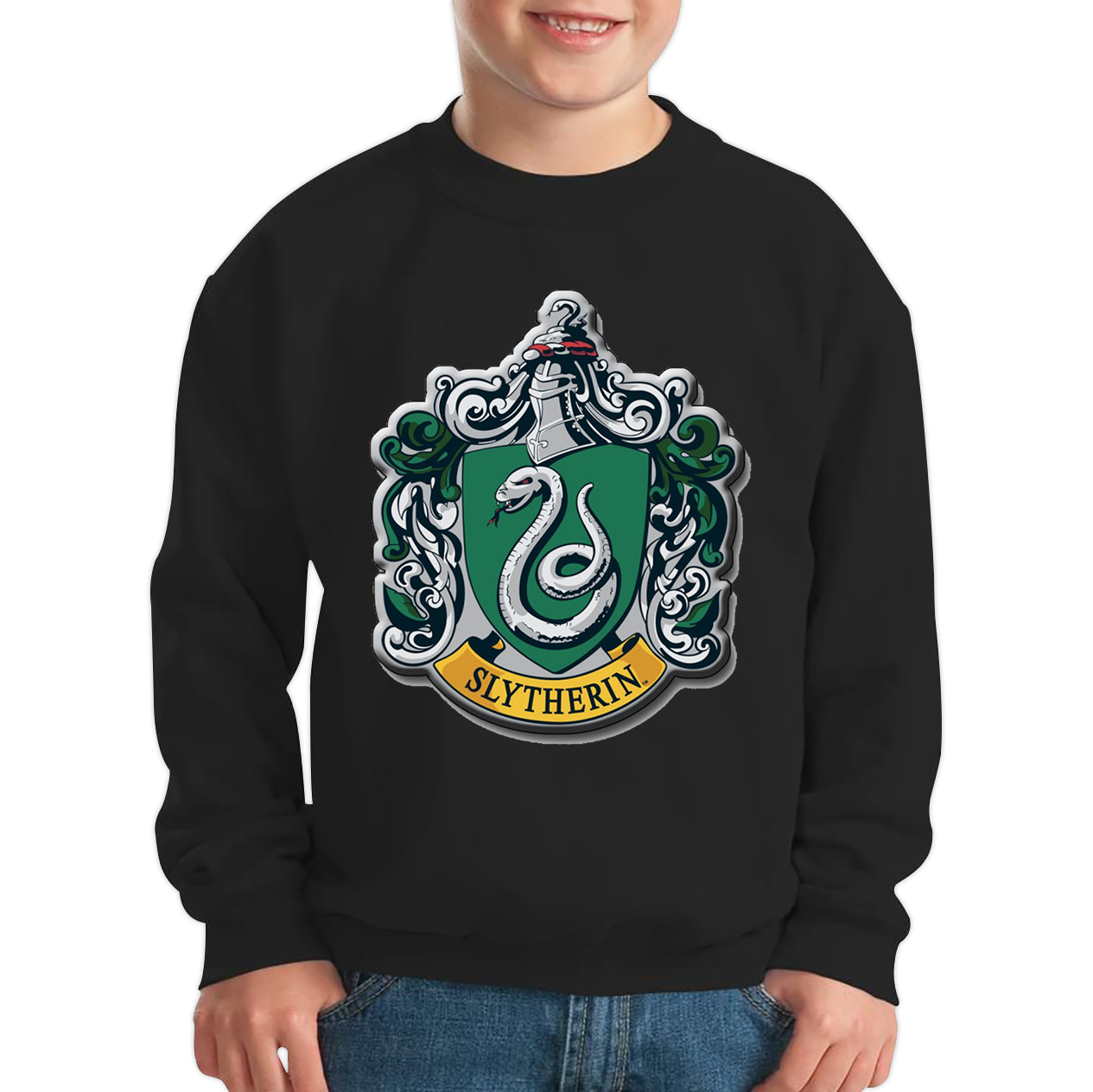Slytherin Logo Harry Potter Hogwarts School Witchcraft Wizardry Kids Sweatshirt