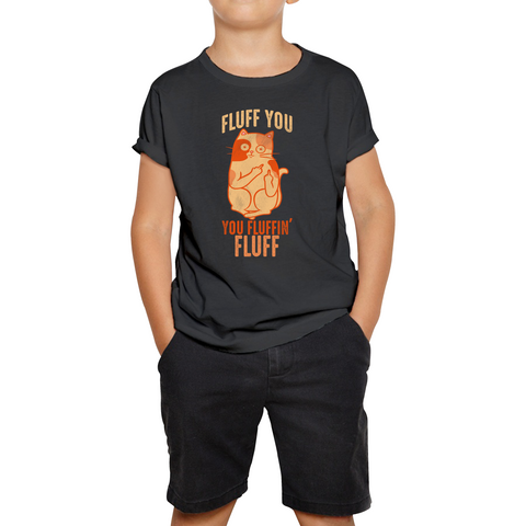 Fluff You You Fluffin Fluff T-Shirt Funny Cat Lovers Kitten Sarcastic Gift Kids Tee