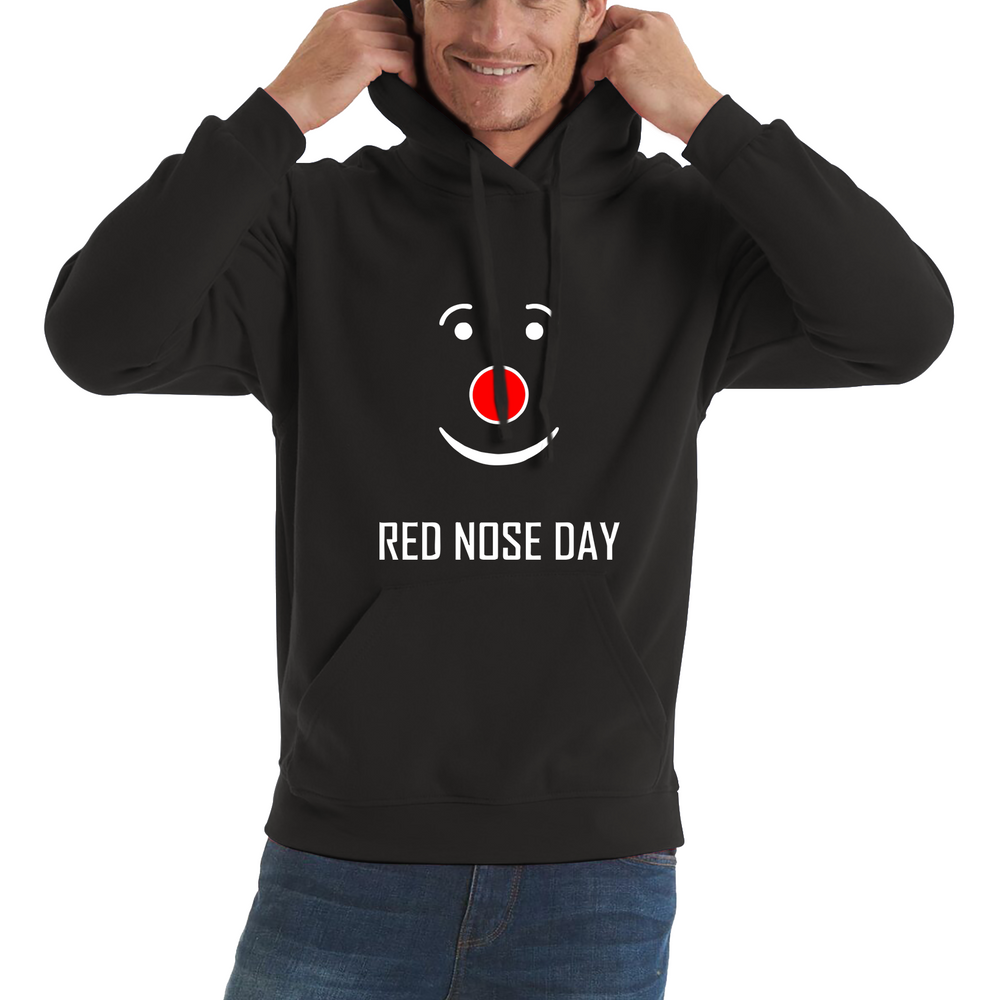 Red Nose Clown Nose Day Adult Hoodie. 50% Goes To Charity