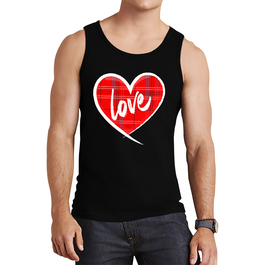 Hand Drawn Love Heart Happy Valentine's Day Lover Heart Tank Top