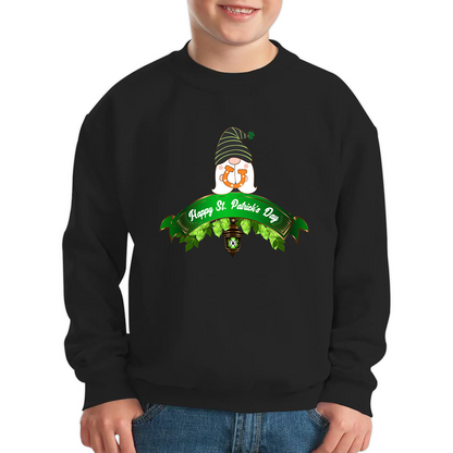 Happy St. Patrick's Day Leprechaun Gnome Irish Gnomes Lucky Gnomes Saint Patricks Day Kids Jumper