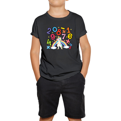 Number Day Unicorn Maths Day World Numbers Day Rainbow Colours Counting Kids Tee