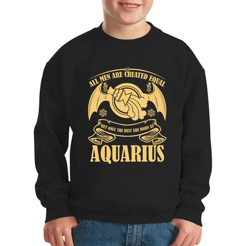 All Men Are Created Equal But Only The Best Are Born As Aquarius Horoscope Astrological Zodiac Sign Birthday Present Kids Jumper