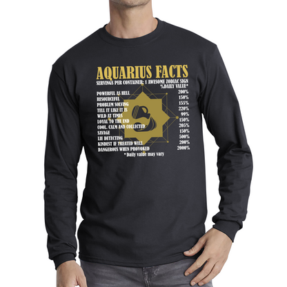 Aquarius Facts Horoscope Zodiac Astrological Sign Astrology Signs Birthday Present Long Sleeve T Shirt
