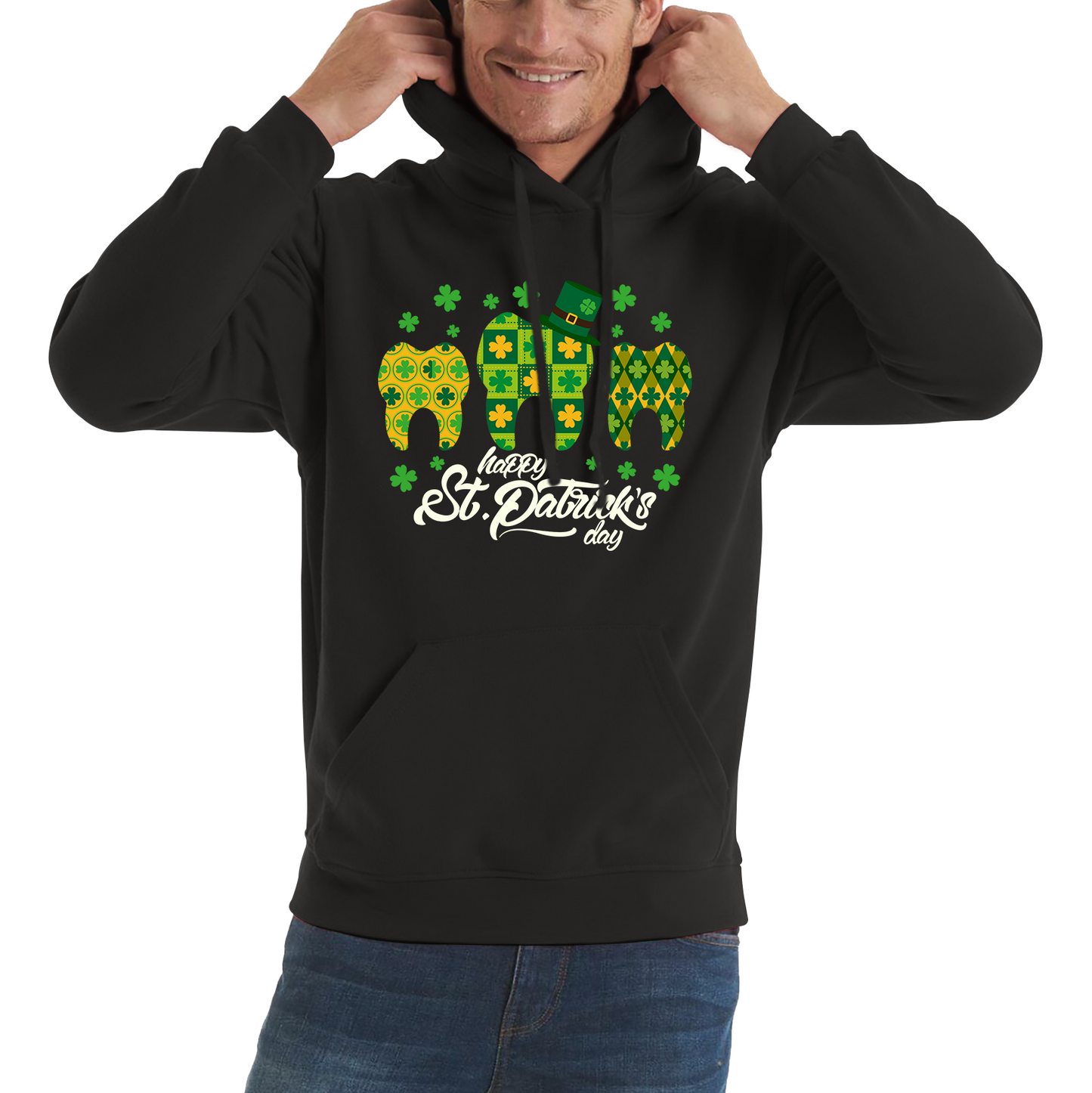 Happy St. Patrick's Day Tooth Dentist Dental Squad Tooth Shamrock Irish Day Saint Patricks Day Unisex Hoodie