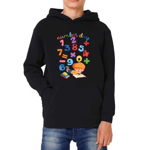 Numbers Day Colourful Numbers Maths Day School Charity Day Mathletics Kids Hoodie