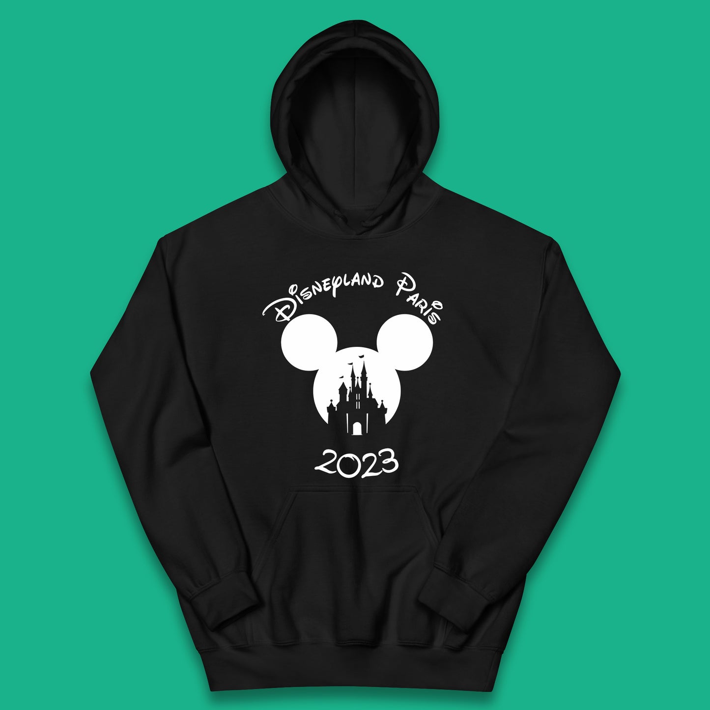Disney Land Paris 2023 Mickey Mouse Minnie Mouse Cartoon Magical Kingdom Disney Castle Disneyland Vacation Trip Kids Hoodie