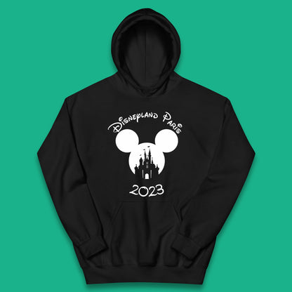Disney Land Paris 2023 Mickey Mouse Minnie Mouse Cartoon Magical Kingdom Disney Castle Disneyland Vacation Trip Kids Hoodie