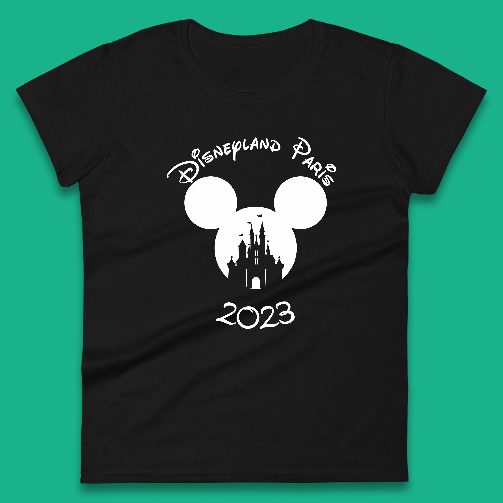 Disney Land Paris 2023 Mickey Mouse Minnie Mouse Cartoon Magical Kingdom Disney Castle Disneyland Vacation Trip Womens Tee Top