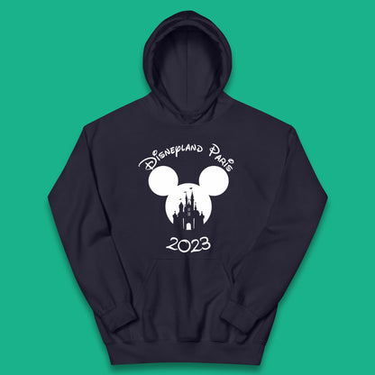 Disney Land Paris 2023 Mickey Mouse Minnie Mouse Cartoon Magical Kingdom Disney Castle Disneyland Vacation Trip Kids Hoodie