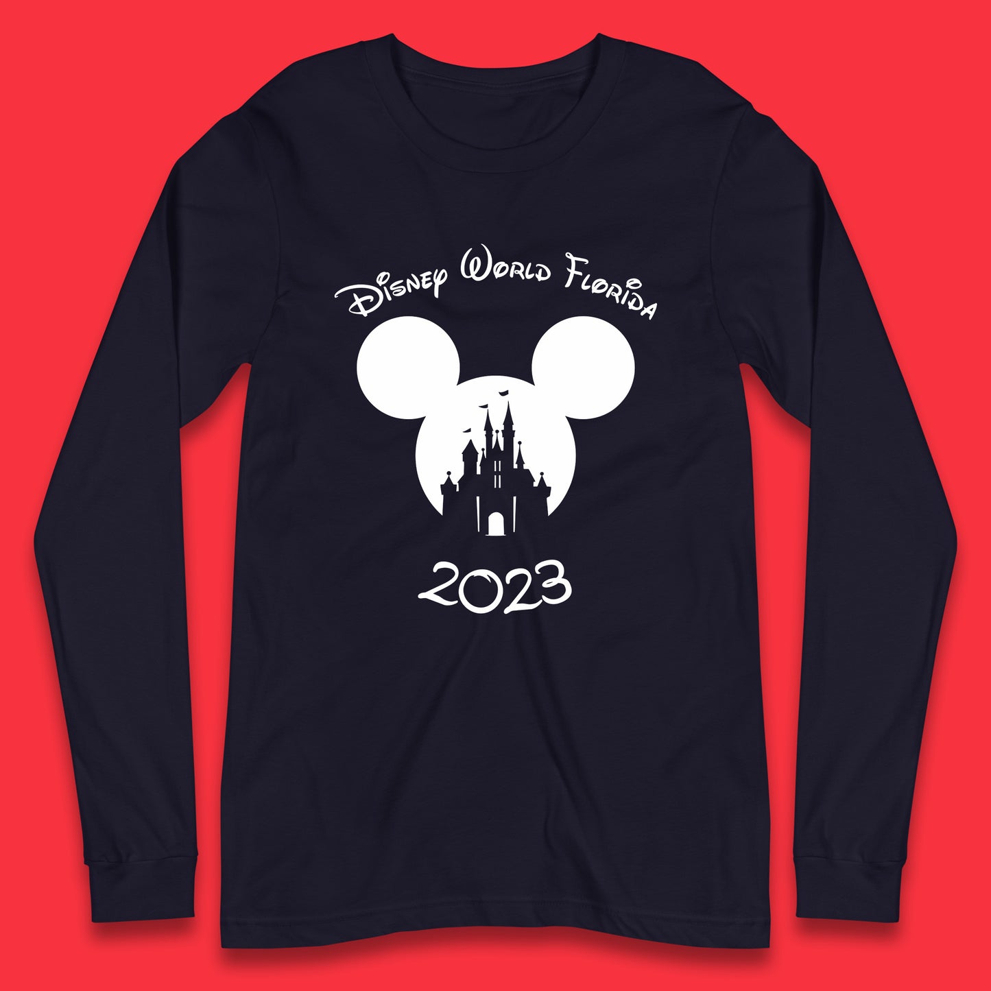 Disney World Florida 2023 Mickey Mouse Minnie Mouse Cartoon Magical Kingdom Disney Castle Disneyland Vacation Trip Long Sleeve T Shirt