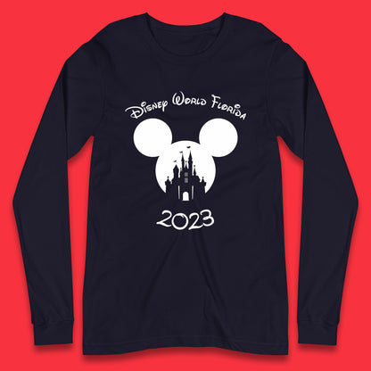 Disney World Florida 2023 Mickey Mouse Minnie Mouse Cartoon Magical Kingdom Disney Castle Disneyland Vacation Trip Long Sleeve T Shirt