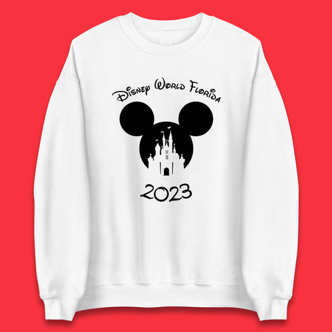 Disney World Florida 2023 Mickey Mouse Minnie Mouse Cartoon Magical Kingdom Disney Castle Disneyland Vacation Trip Unisex Sweatshirt