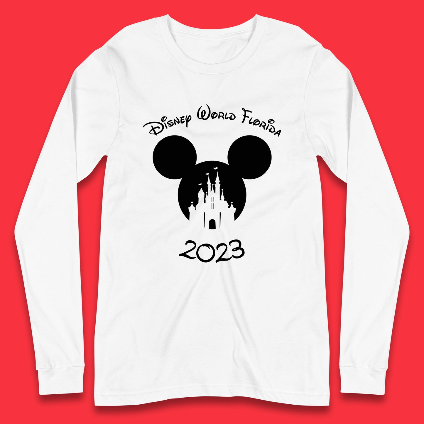 Disney World Florida 2023 Mickey Mouse Minnie Mouse Cartoon Magical Kingdom Disney Castle Disneyland Vacation Trip Long Sleeve T Shirt