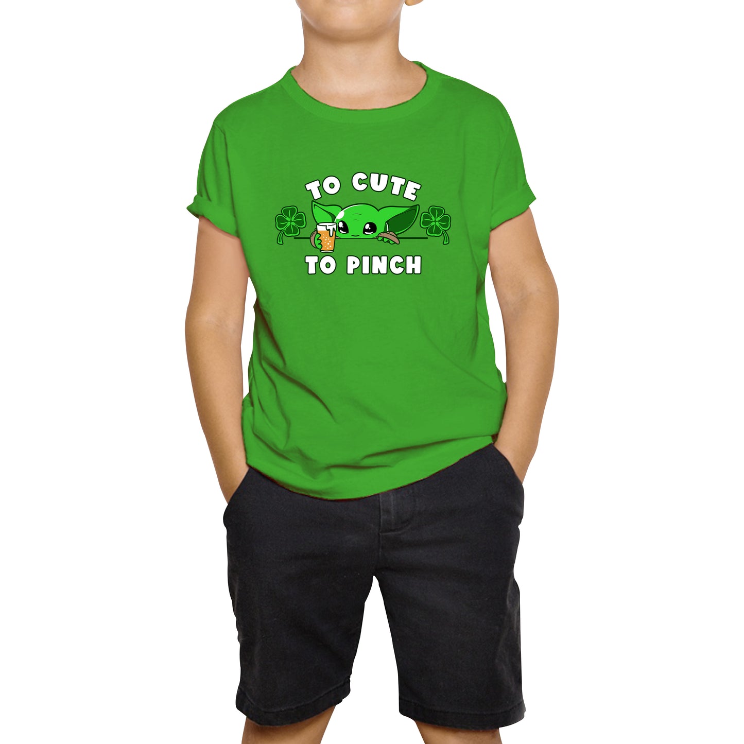 To Cute To Pinch Shamrock St Patrick's Day Green Irish Festival St Paddys Day Kids Tee
