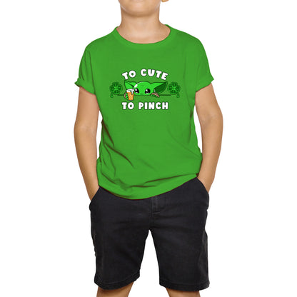 To Cute To Pinch Shamrock St Patrick's Day Green Irish Festival St Paddys Day Kids Tee