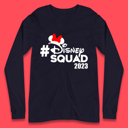 Disney Squad 2023 Mickey Mouse Minnie Mouse Cartoon Festive Disneyland Trip Vacations Long Sleeve T Shirt