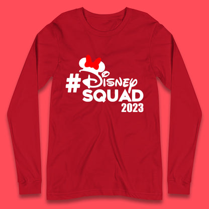 Disney Squad 2023 Mickey Mouse Minnie Mouse Cartoon Festive Disneyland Trip Vacations Long Sleeve T Shirt