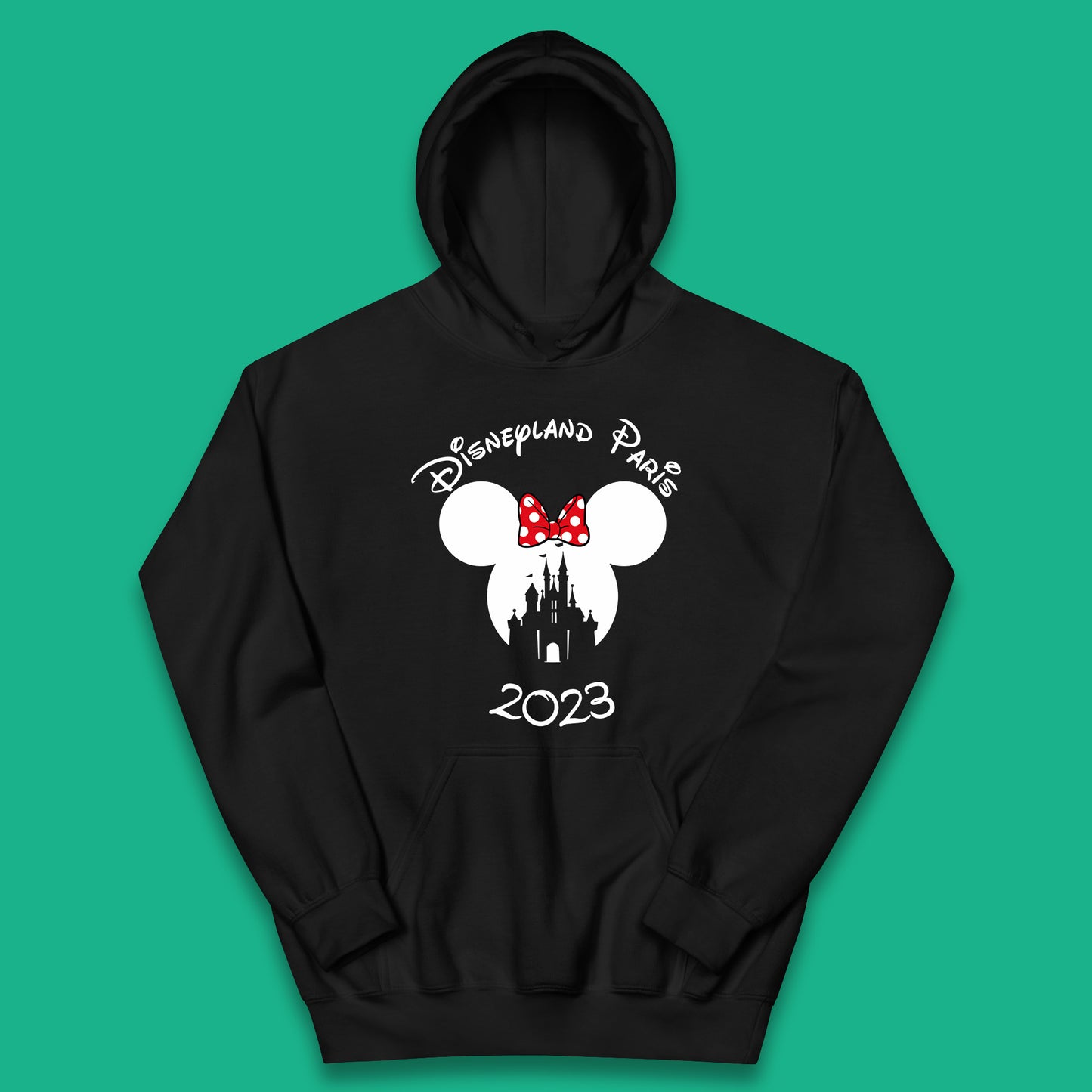 Disney Land Paris 2023 Mickey Mouse Minnie Mouse Cartoon Magical Kingdom Disney Castle Disneyland Vacation Trip Kids Hoodie
