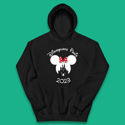 Disney Land Paris 2023 Mickey Mouse Minnie Mouse Cartoon Magical Kingdom Disney Castle Disneyland Vacation Trip Kids Hoodie