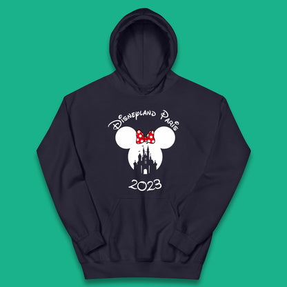 Disney Land Paris 2023 Mickey Mouse Minnie Mouse Cartoon Magical Kingdom Disney Castle Disneyland Vacation Trip Kids Hoodie