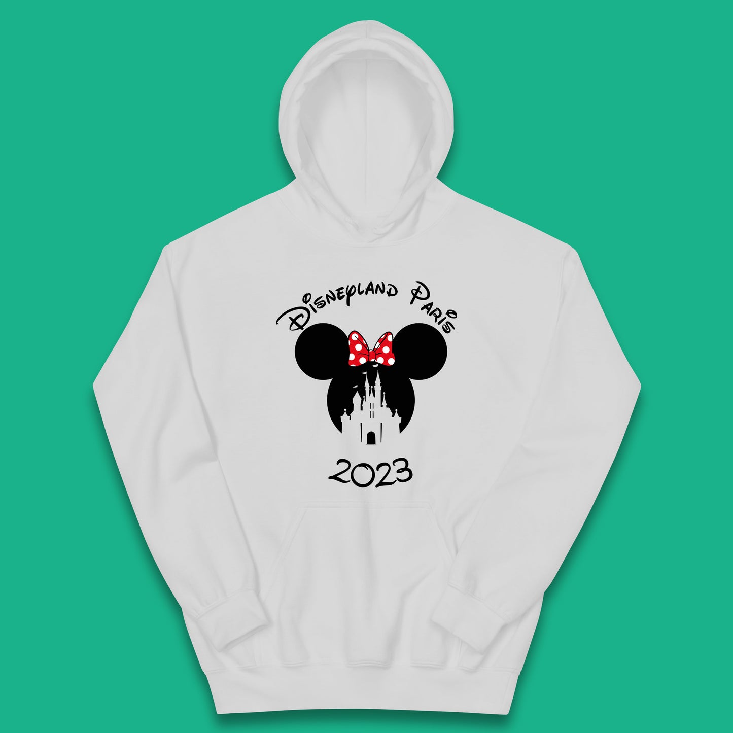 Disney Land Paris 2023 Mickey Mouse Minnie Mouse Cartoon Magical Kingdom Disney Castle Disneyland Vacation Trip Kids Hoodie
