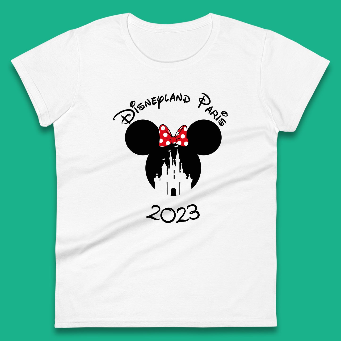 Disney Land Paris 2023 Mickey Mouse Minnie Mouse Cartoon Magical Kingdom Disney Castle Disneyland Vacation Trip Womens Tee Top