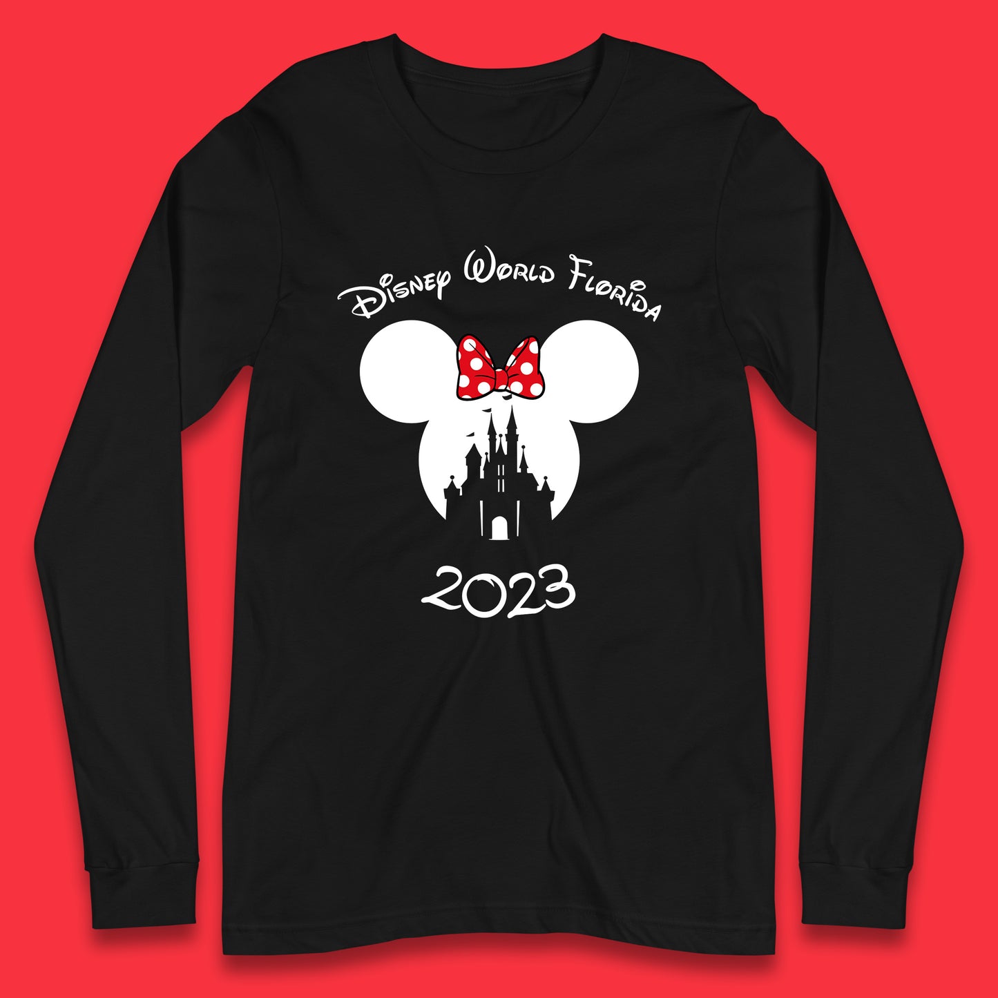 Disney World Florida 2023 Mickey Mouse Minnie Mouse Cartoon Magical Kingdom Disney Castle Disneyland Vacation Trip Long Sleeve T Shirt