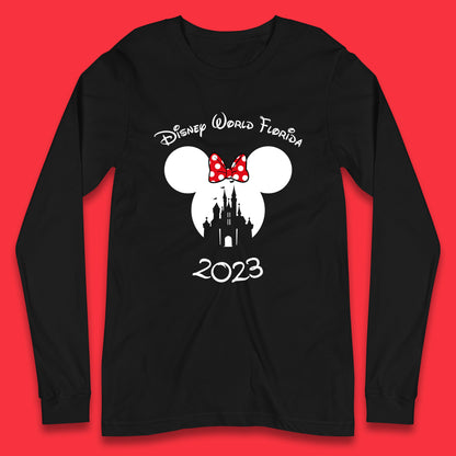 Disney World Florida 2023 Mickey Mouse Minnie Mouse Cartoon Magical Kingdom Disney Castle Disneyland Vacation Trip Long Sleeve T Shirt