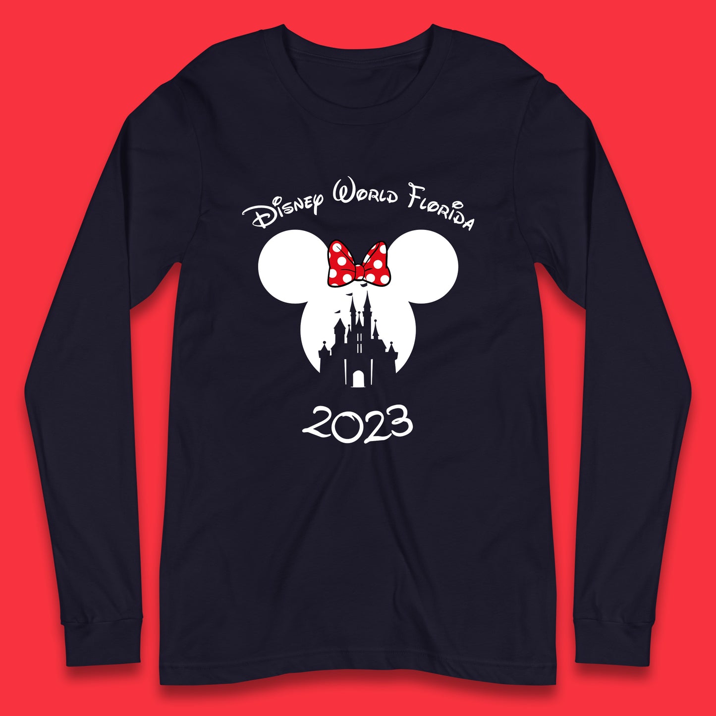 Disney World Florida 2023 Mickey Mouse Minnie Mouse Cartoon Magical Kingdom Disney Castle Disneyland Vacation Trip Long Sleeve T Shirt
