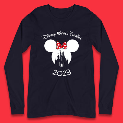 Disney World Florida 2023 Mickey Mouse Minnie Mouse Cartoon Magical Kingdom Disney Castle Disneyland Vacation Trip Long Sleeve T Shirt