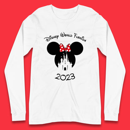 Disney World Florida 2023 Mickey Mouse Minnie Mouse Cartoon Magical Kingdom Disney Castle Disneyland Vacation Trip Long Sleeve T Shirt
