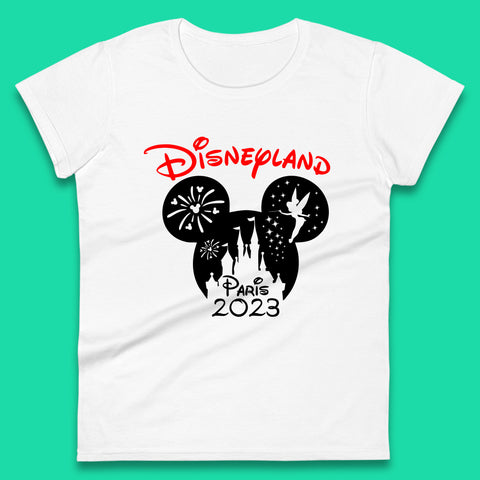 Disney Land Paris 2023 Disney Castle Mickey Mouse Minnie Mouse Cartoon Magical Kingdom Disneyland Vacation Trip Womens Tee Top