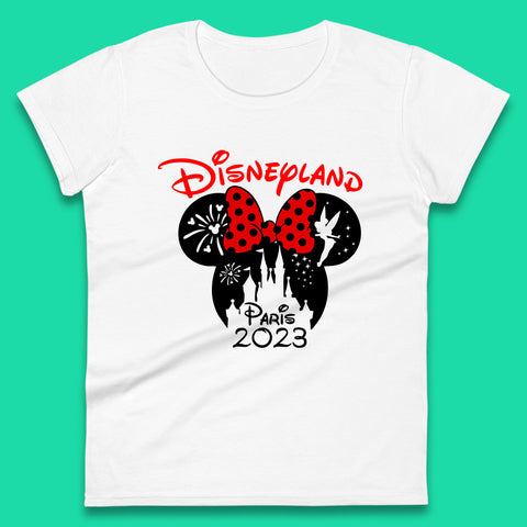 Disney Land Paris 2023 Disney Castle Mickey Mouse Minnie Mouse Cartoon Magical Kingdom Disneyland Vacation Trip Womens Tee Top