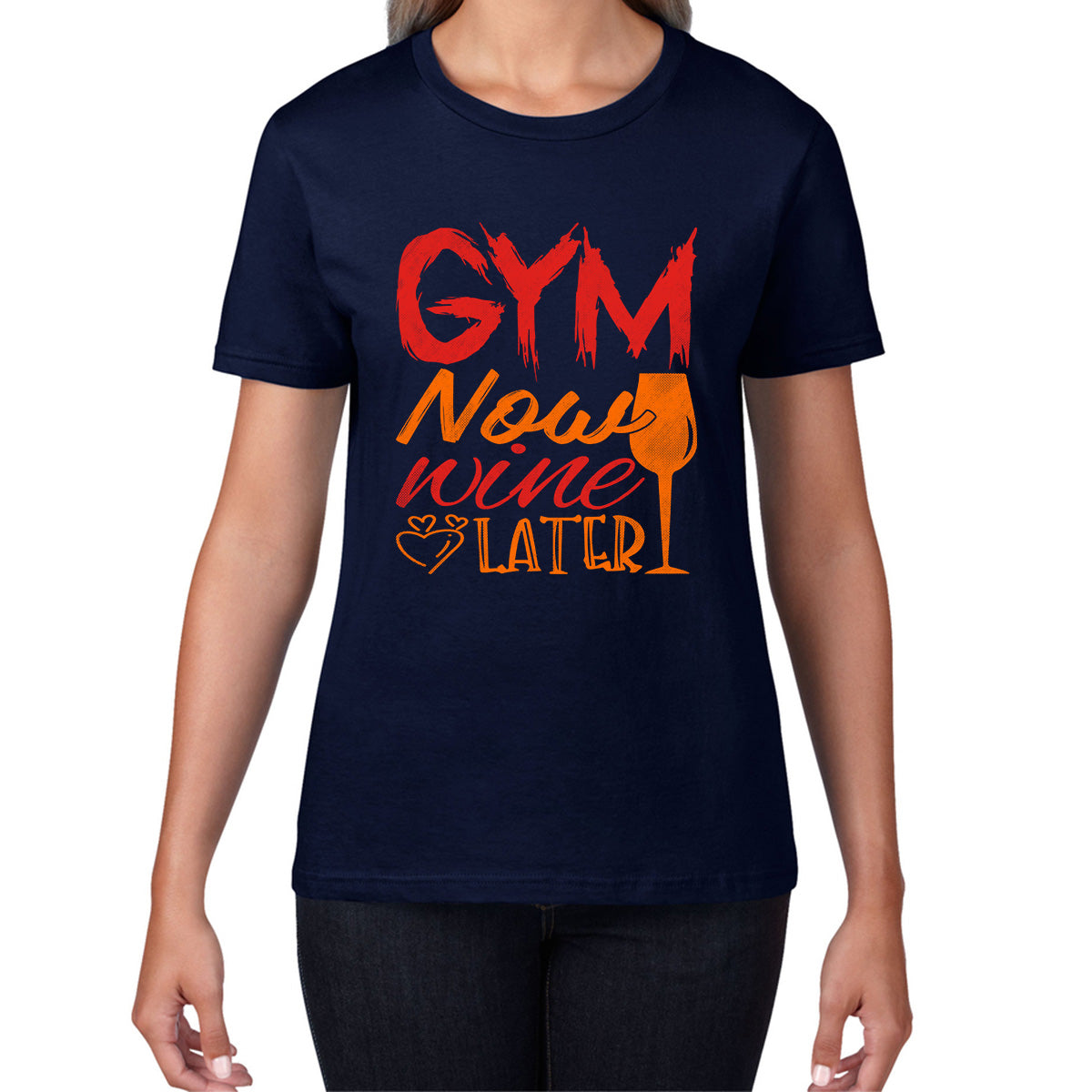 Gym Now Wine Latter Funny Gym Fitness Workout Sarcastic Wine Quotes Wine Lovers Womens Tee Top