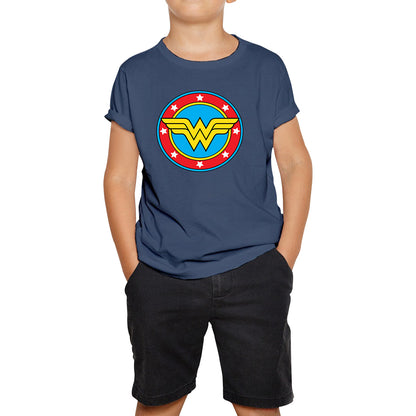 Wonder Woman Shield Logo Superhero Wonder Girl Comic Book Character Super Woman Kids T Shirt