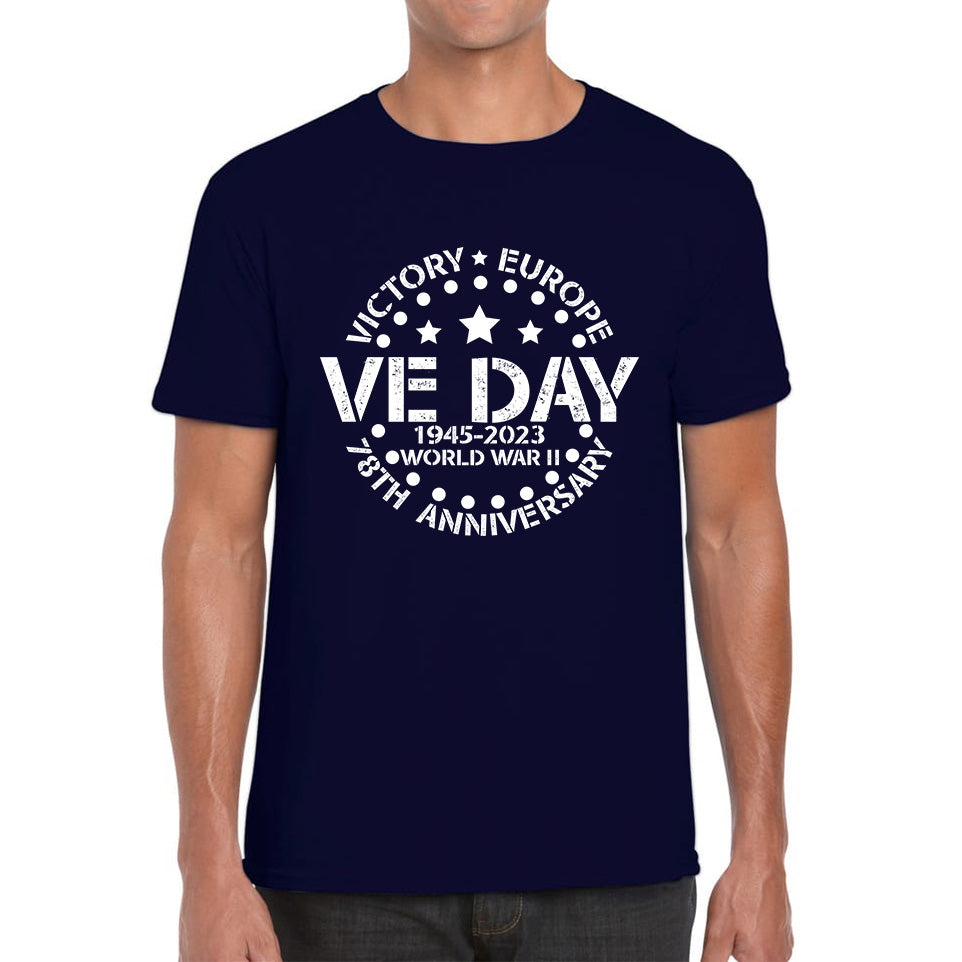 Victory In Europe VE Day 1945-2023 78th Anniversary Armed Forces Victory Day Remembrance Day Mens Tee Top