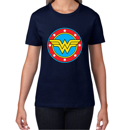 Wonder Woman Shield Logo Superhero Wonder Girl Comic Book Character Super Woman Womens Tee Top