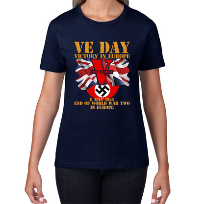 VE Day Victory In Europe End Of World War II Victory Day Armed Forces Veterans 8 May 78th Anniversary Womens Tee Top