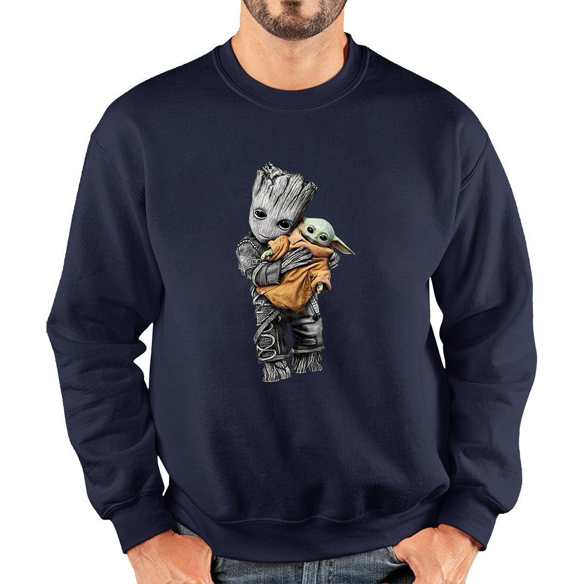Baby Groot Holding Baby Yoda Avengers Hero Star Avenger Jedi Wars Star Wars Day 46th Anniversary Unisex Sweatshirt