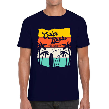 Outer Banks North Carolina NC Vintage Retro Beach Sunset TV Series JJ Maybank Pogue life OBX Fans Mens Tee Top