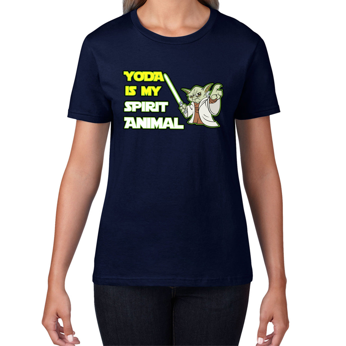 Yoda Is My Spirit Animal Yoda Legendary Jedi Master Disney Star Wars Day 46th Anniversary Womens Tee Top