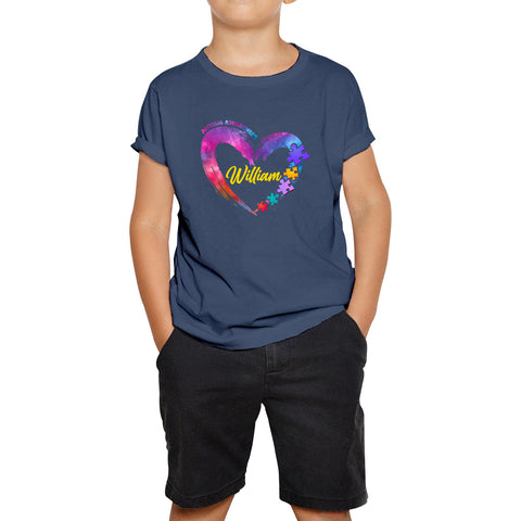 Personalised Autism Awareness Puzzle Pieces Your Name Autism Support Autistic Pride Autism Warrior Kids T Shirt
